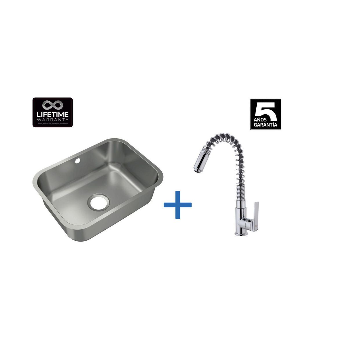 TEKA - Lavaplatos Bajo Encimera con Grifería 1 Cubeta(s) 57.5x20x42.5 cm Acero inoxidable