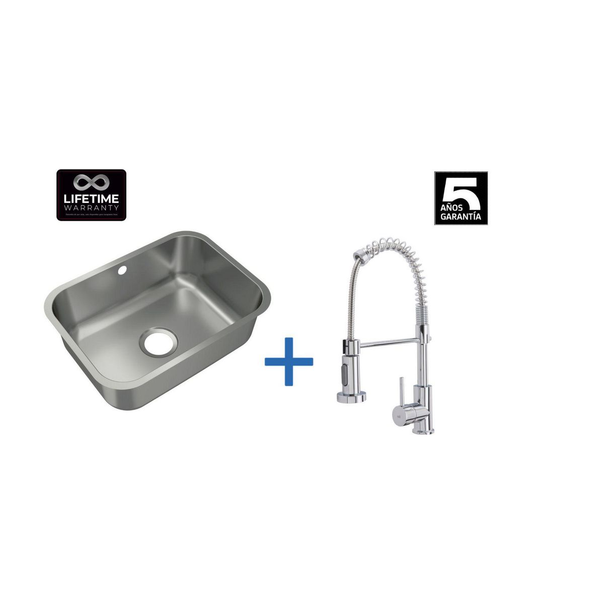 TEKA - Lavaplatos Bajo Encimera con Grifería 1 Cubeta(s) 57.5x20x42.5 cm Acero inoxidable