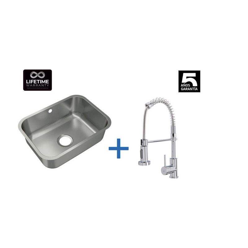 TEKA - Lavaplatos Bajo Encimera con Grifería 1 Cubeta(s) 57.5x20x42.5 cm Acero inoxidable