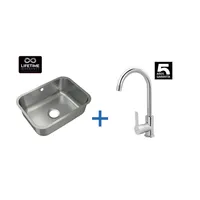 Lavaplatos Bajo Encimera con Grifería 1 Cubeta(s) 57.5x20x42.5 cm Acero inoxidable