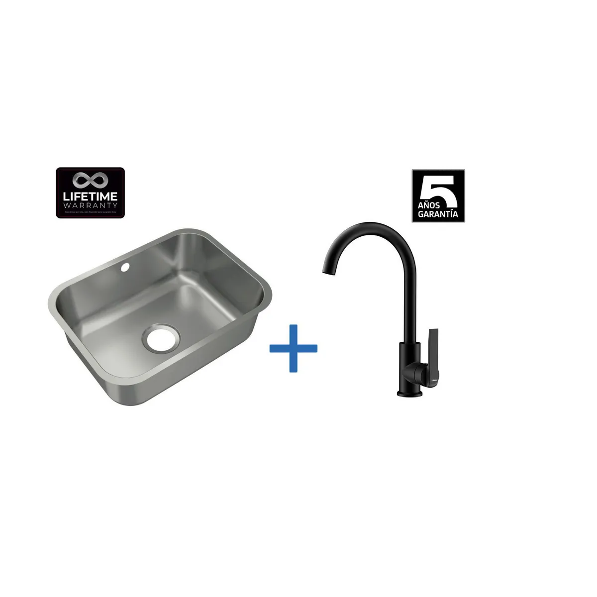 TEKA - Lavaplatos Bajo Encimera con Grifería 1 Cubeta(s) 57.5x20x42.5 Acero inoxidable