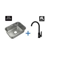 Lavaplatos Bajo Encimera con Grifería 1 Cubeta(s) 57.5x20x42.5 Acero inoxidable