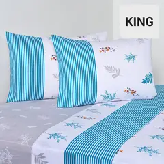 CANNON - Sabana Almond King 144 Hilos Estampado