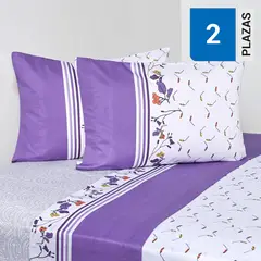 CANNON - Sabana Stophy 2 plazas Poliéster algodón 144 Hilos Estampado