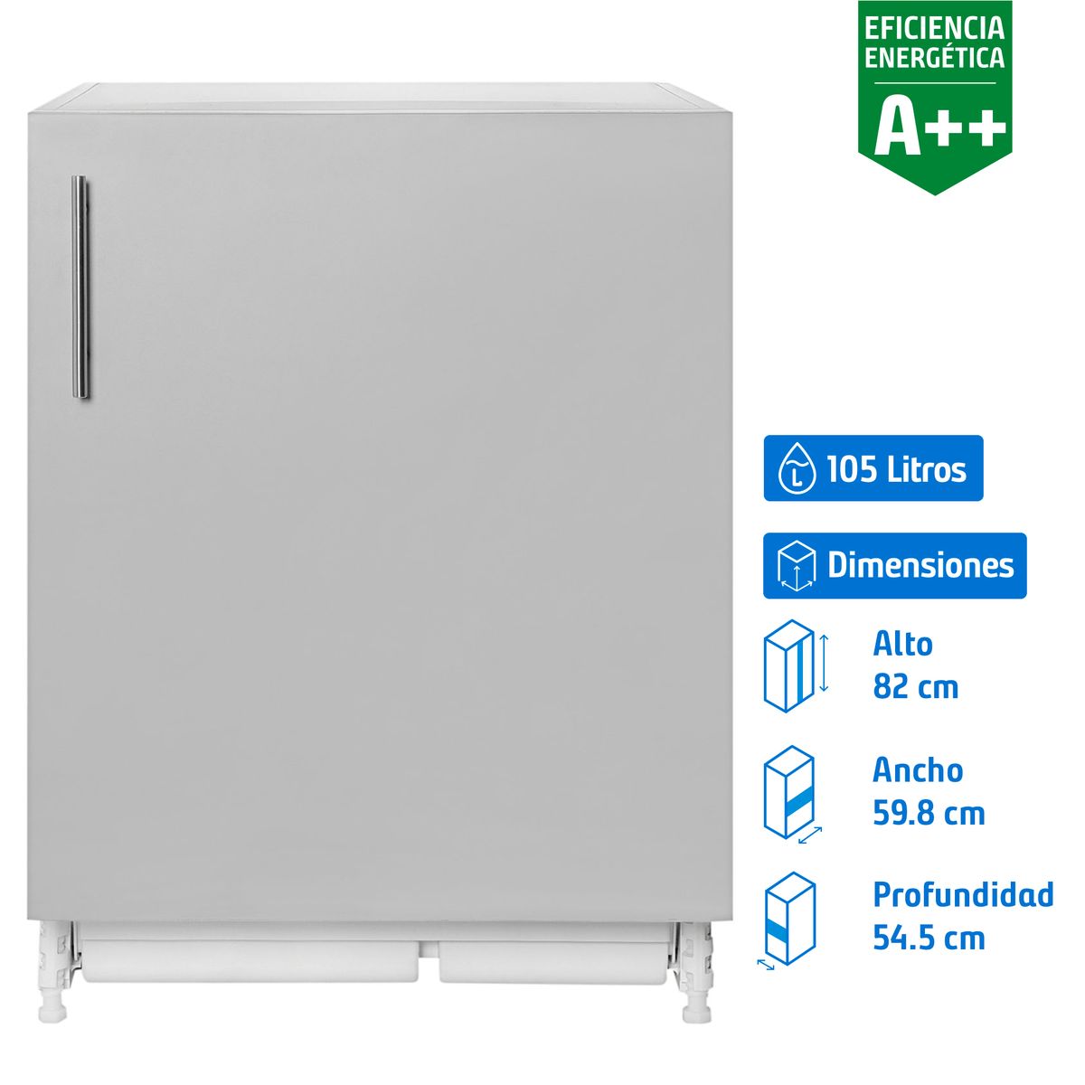 TEKA - Mini Refrigerador Integrable Top Freezer 105 Litros Blanco RSR 41160