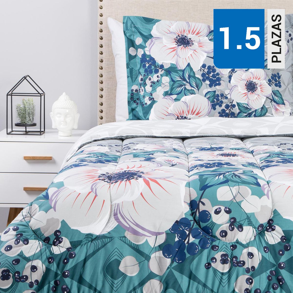 CANNON - Plumón 1.5 plazas Blossom Estampado 