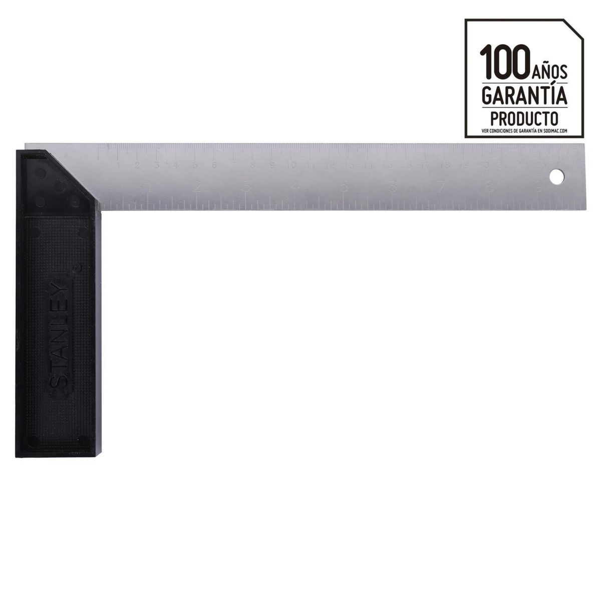 STANLEY - Escuadra Metálica Carpintera 10" Aluminio Negro