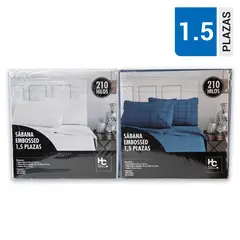 JUST HOME COLLECTION - Sabana Embossed 1.5 plazas Colores Surtidos