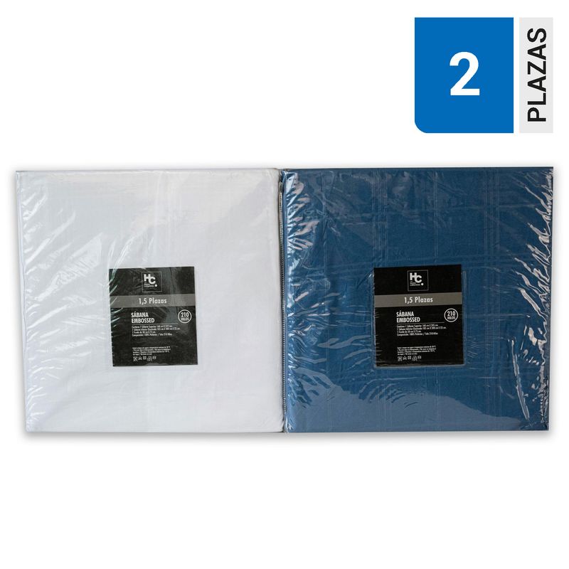 JUST HOME COLLECTION - Sabana Embossed 2 plazas Colores Surtidos