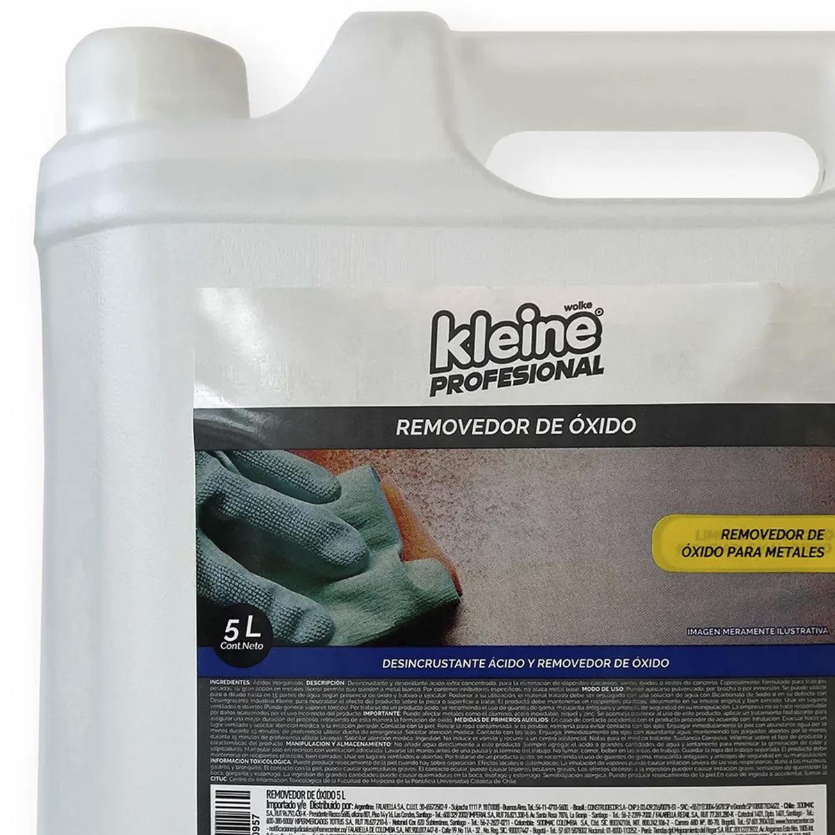 KLEINE WOLKE - Limpiador Industrial Removedor de Óxido Kleine Wolke 5 Litros