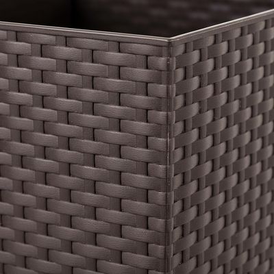 Imagen 2 del producto Macetero Estilo Ratán Cuadrada de Plástico 24x25.5 cm Marrón