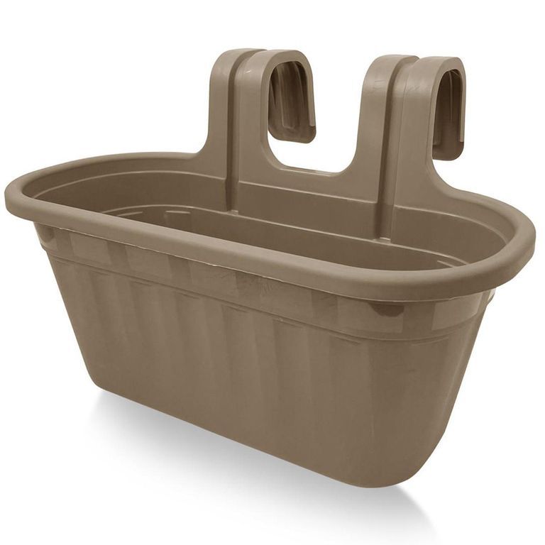 Jardinera para Baranda de Polipropileno 25x25 cm Taupe