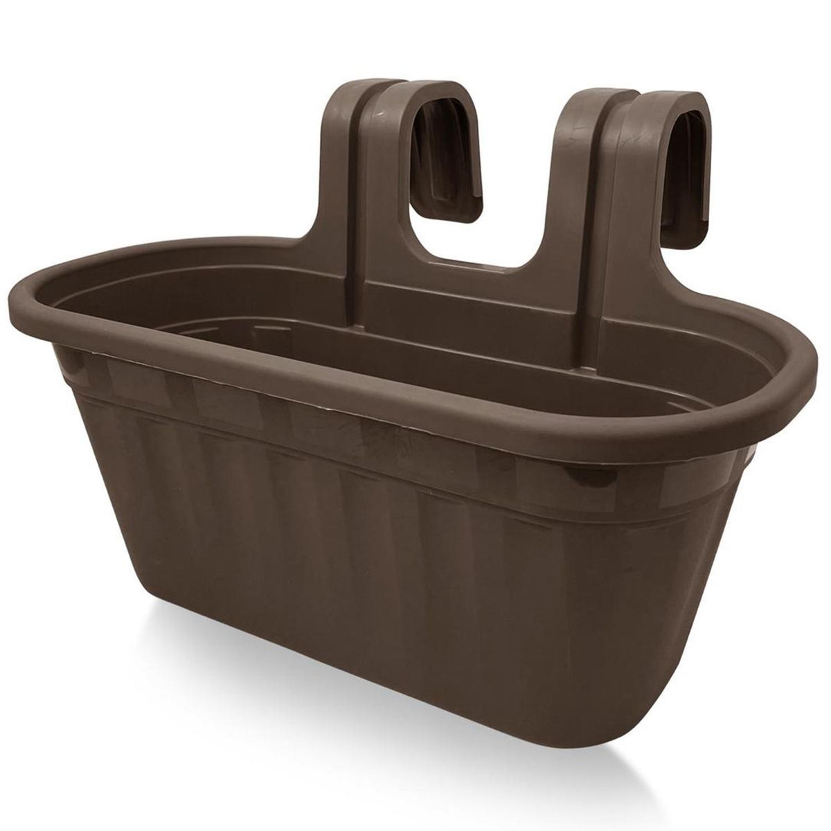 REMBRE - Jardinera para Baranda de Polipropileno 25x25 cm Café