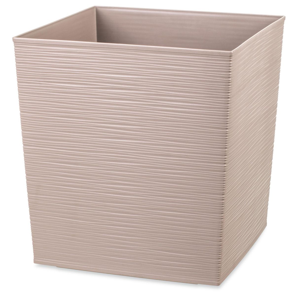 REYPLAST - Macetero Estilo Piedra Cuadrada de Plástico 38x41 cm Taupe