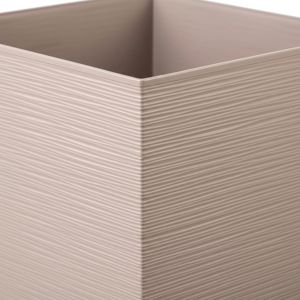 REYPLAST - Macetero Estilo Piedra Cuadrada de Plástico 38x41 cm Taupe