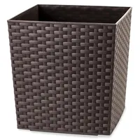 Macetero Estilo Ratán Cuadrada de Plástico 28.6x30 cm Marrón