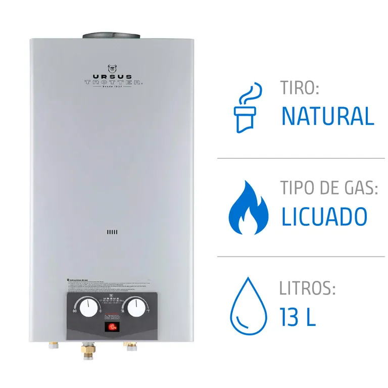Calefont 13 Litros Gas Licuado Tiro Natural Ionizado