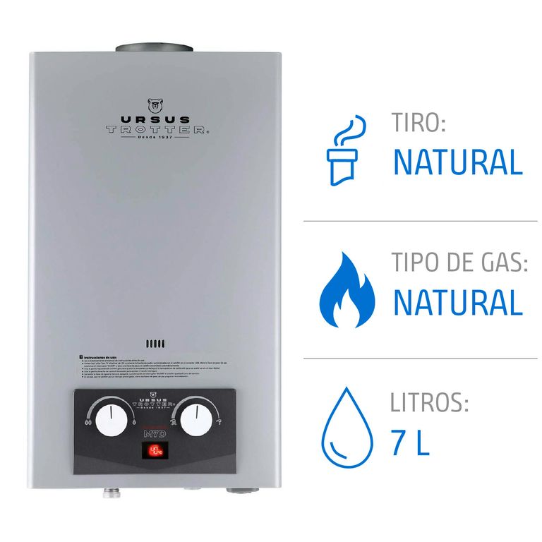 Calefont 7 Litros Gas Natural Tiro Natural Ionizado