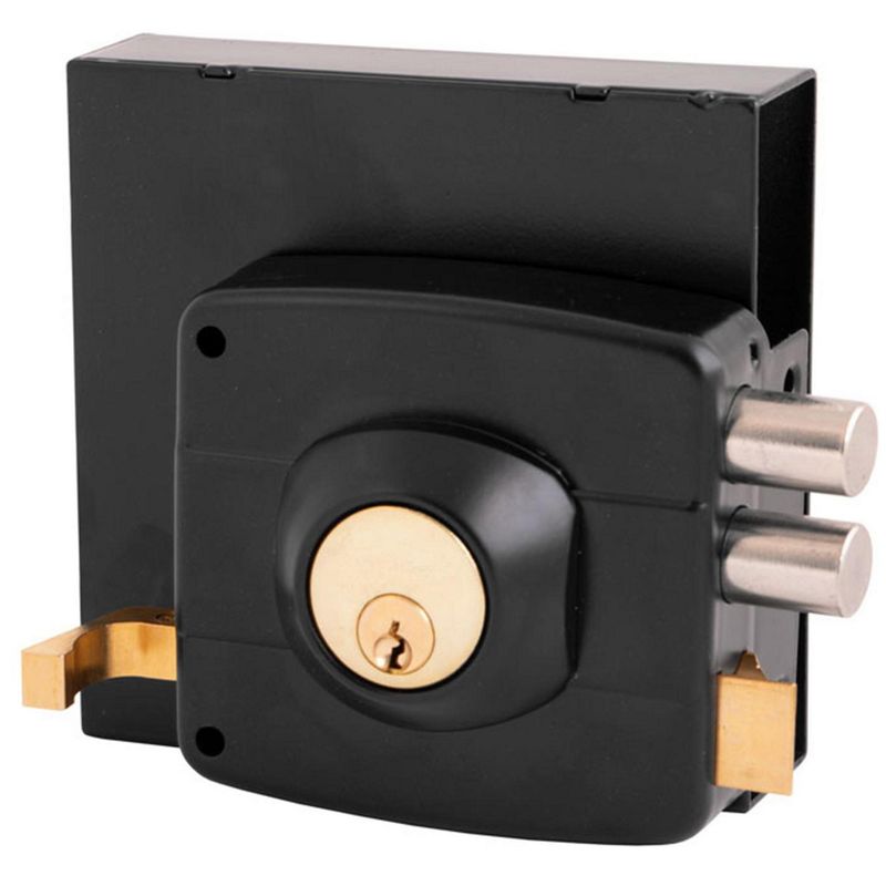 KARSON - Cerradura sobreponer Patio Logia Sobreponer Negro mate Sobreponer