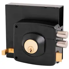 KARSON - Cerradura sobreponer Patio Logia Sobreponer Negro mate Sobreponer