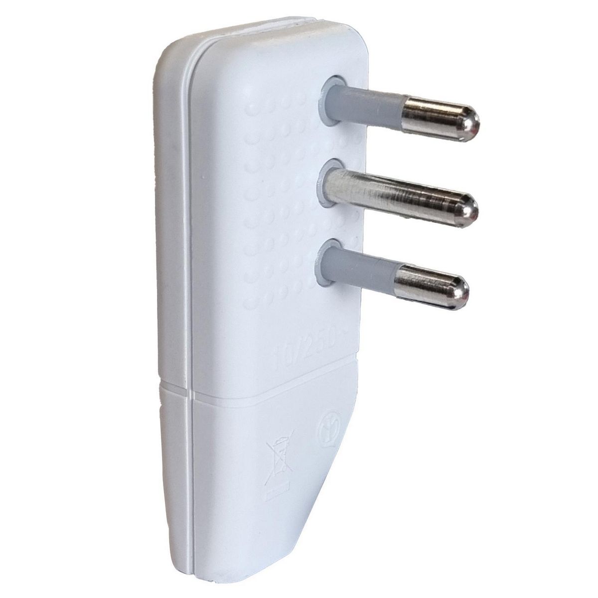 BTICINO - Enchufe macho volante 10A Blanco Convertible Salvaespacio