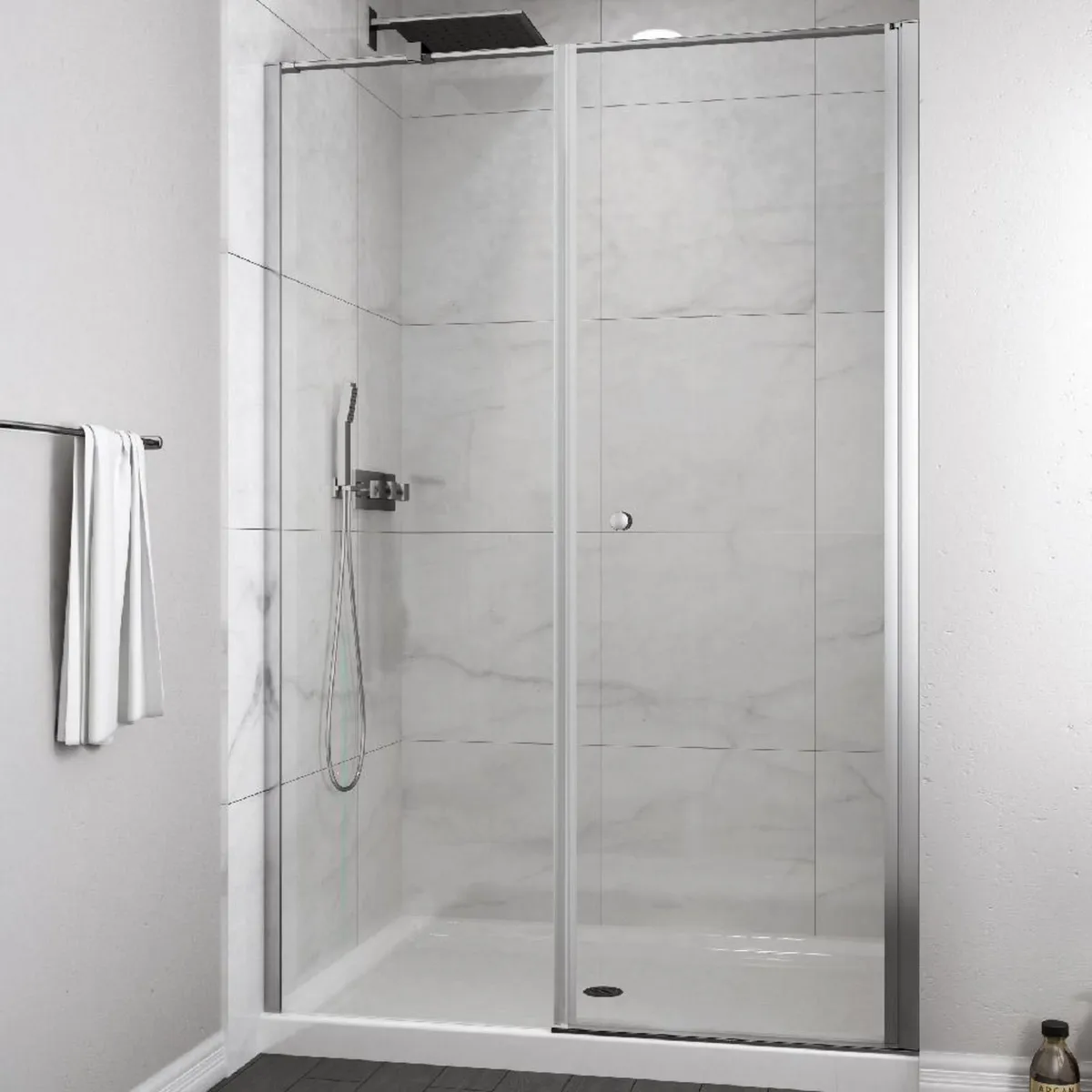 DUSCHY - Set Mampara Abatible Hoja Fija Cierre 90 Cm