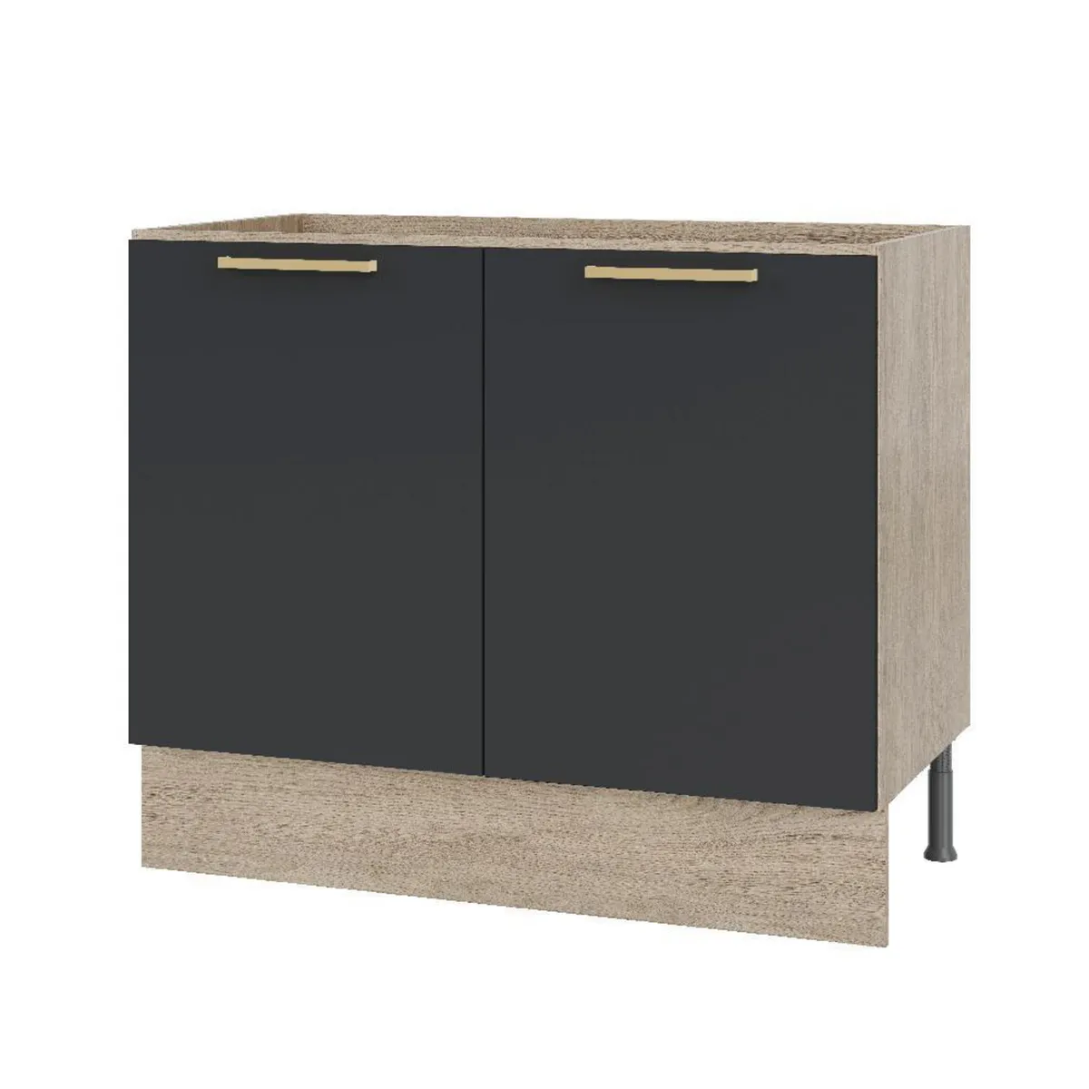 DUSCHY - Mueble Base sin Cubierta 2 Puertas Grafito