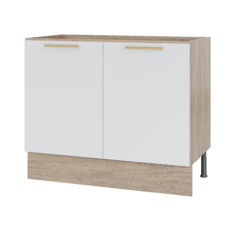 Mueble Base sin Cubierta 2 Puertas Blanco