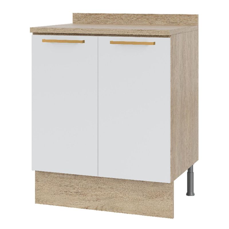 DUSCHY - Mueble Base con Cubierta 2 Puertas Blanco