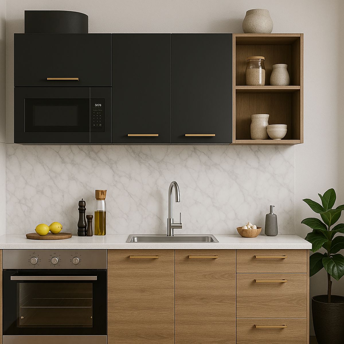 DUSCHY - Mueble Mural 2 Puertas Grafito