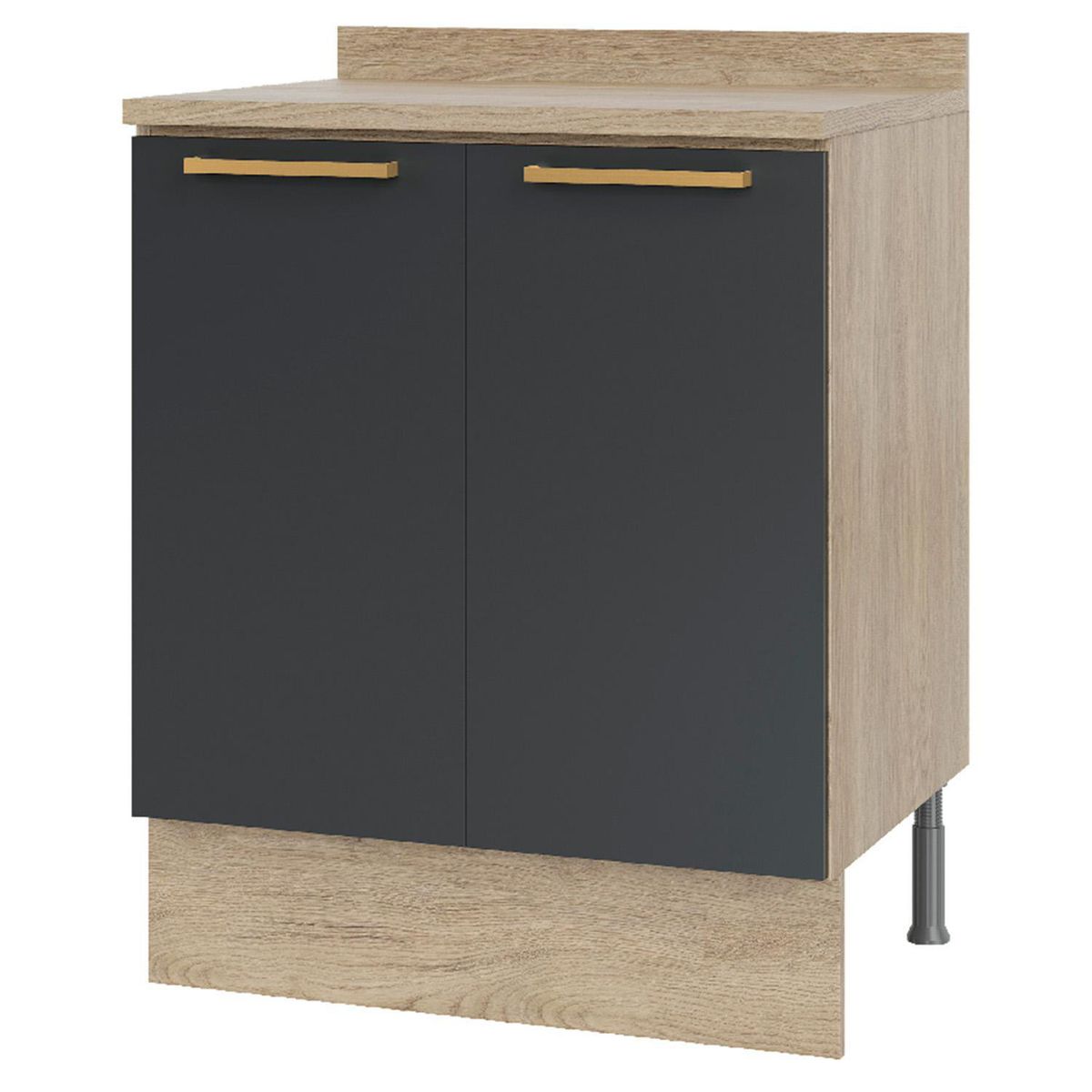 DUSCHY - Mueble Base con Cubierta 2 Puertas Grafito