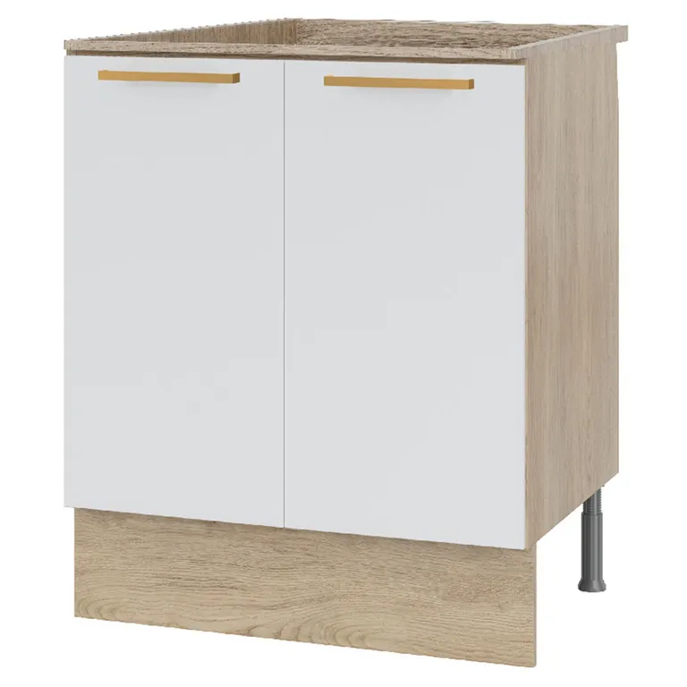 Mueble Base sin Cubierta 2 Puertas Blanco
