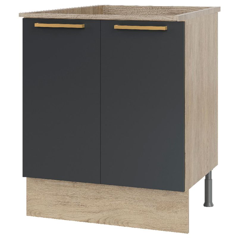DUSCHY - Mueble Base sin Cubierta 2 Puertas Grafito