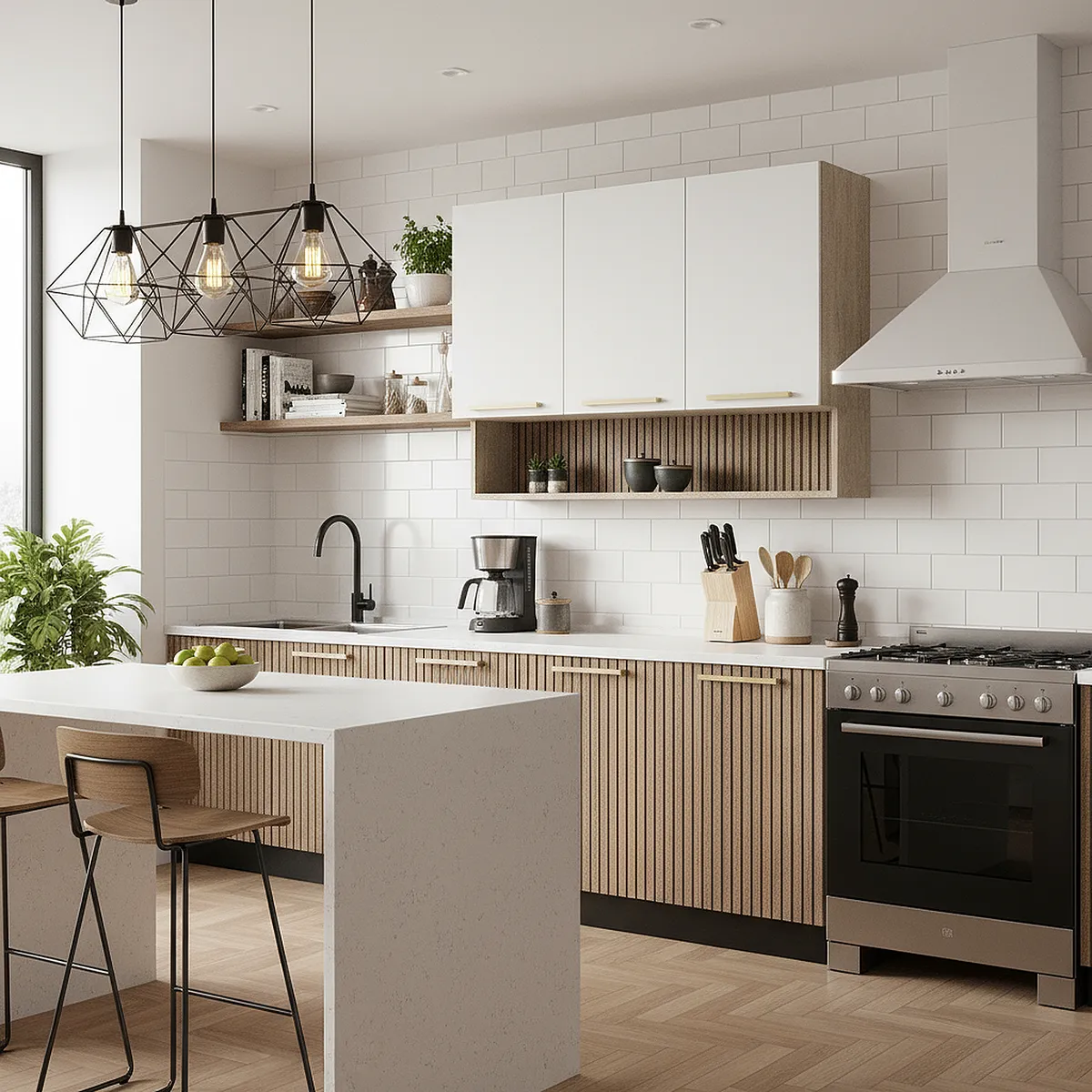 DUSCHY - Mueble Mural con Nicho 3 Puertas Blanco