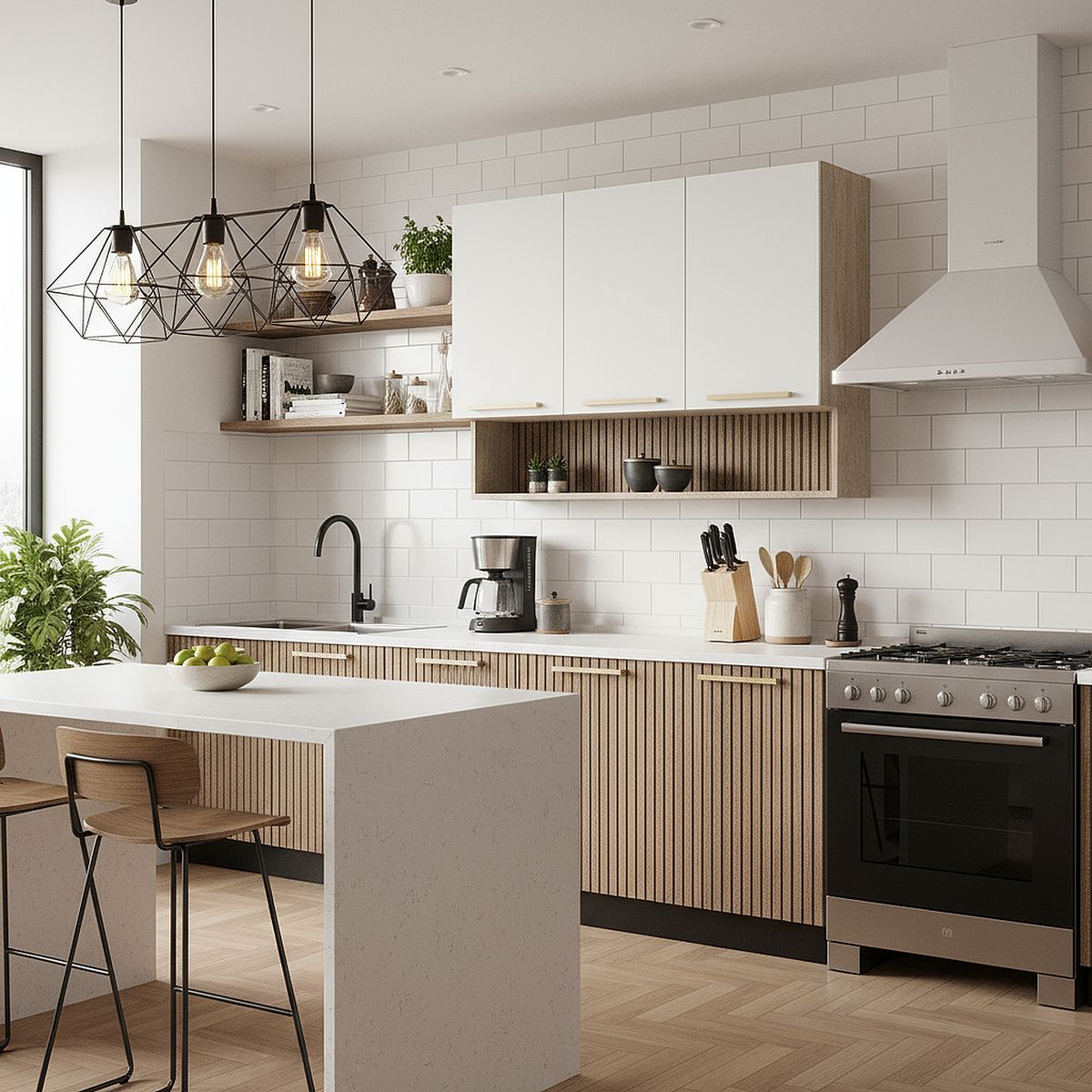 DUSCHY - Mueble Mural con Nicho 3 Puertas Blanco