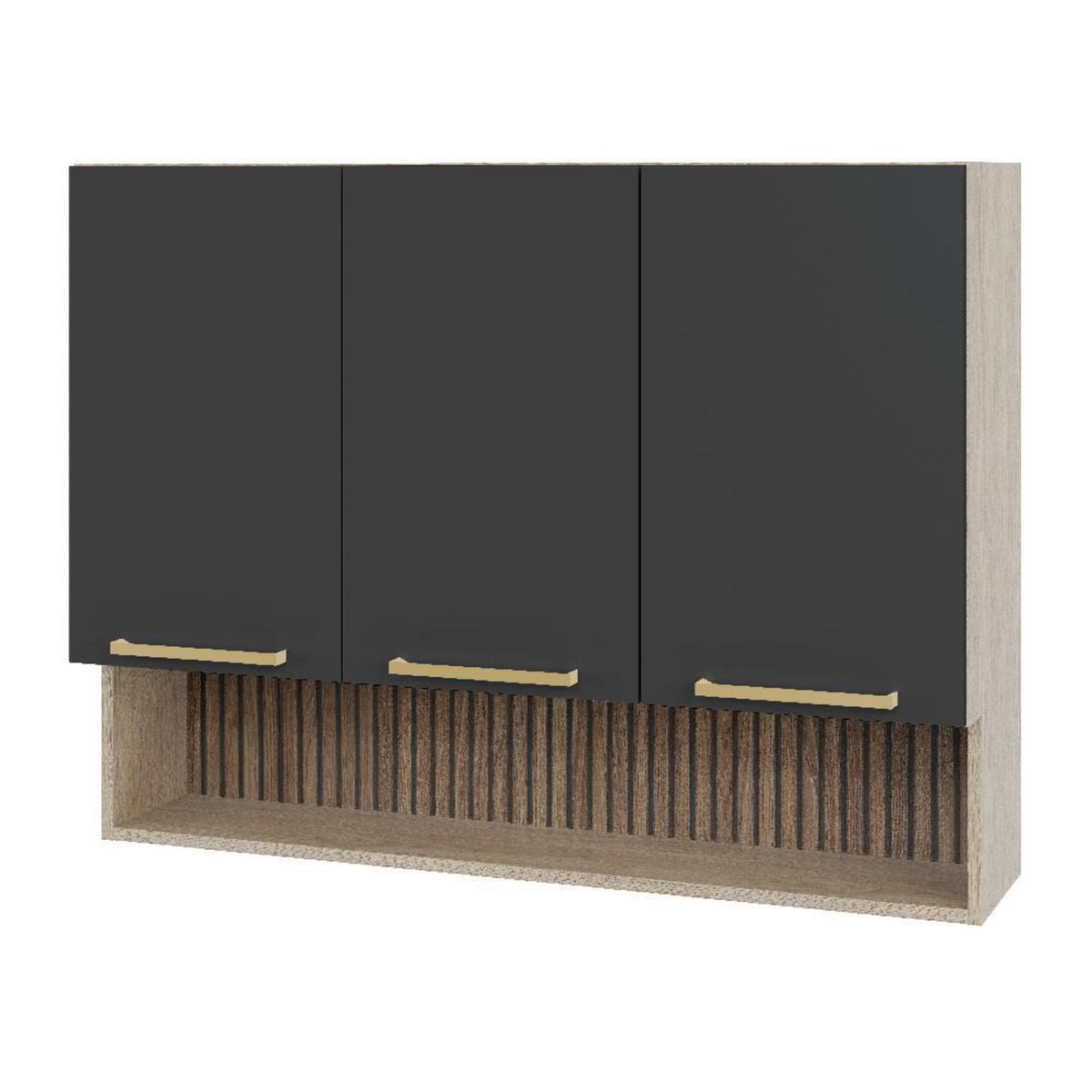 DUSCHY - Mueble Mural con Nicho 3 Puertas Grafito