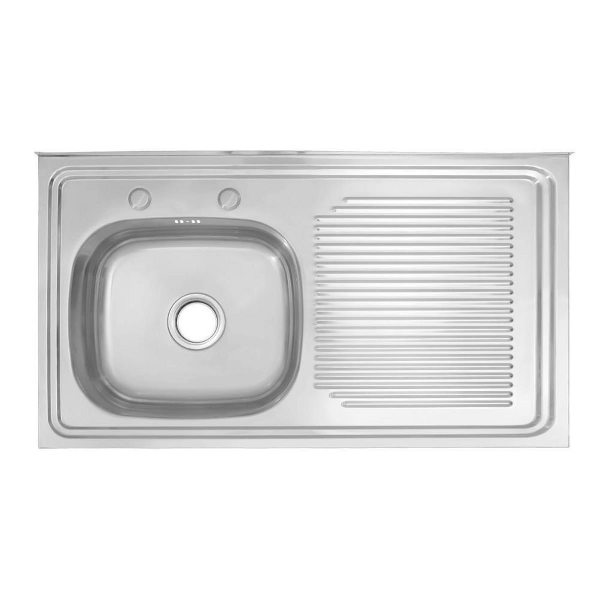 DUSCHY - Lavaplatos Sobreponer Izquierdo con Drenaje 1 Cubeta(s) 52x18x102 cm Acero inoxidable