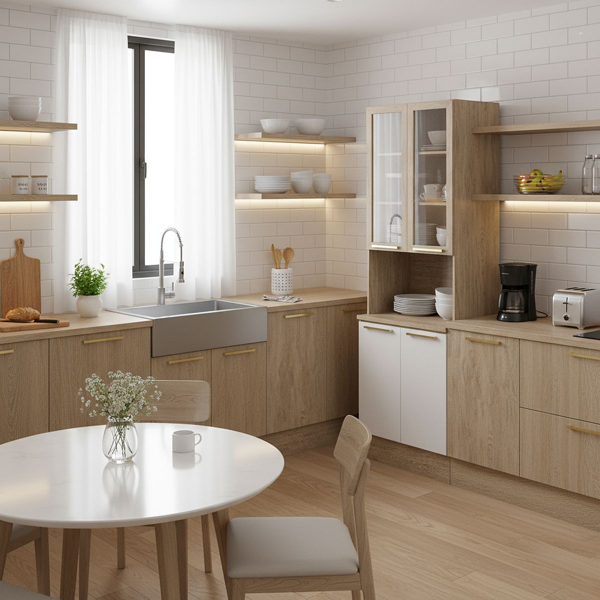 DUSCHY - Armario con Cubierta 2 Puertas Blanco con Vidrio