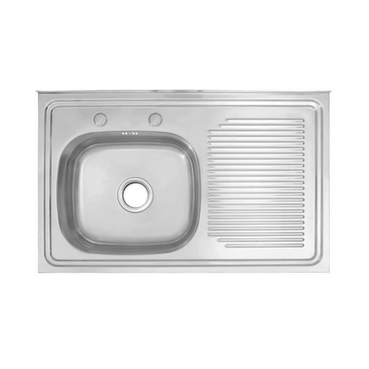 DUSCHY - Lavaplatos Sobreponer Izquierdo con Drenaje 1 Cubeta(s) 52x18x82 cm Acero inoxidable