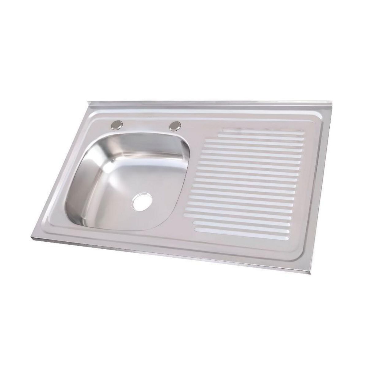 DUSCHY - Lavaplatos Sobreponer Izquierdo con Drenaje 1 Cubeta(s) 52x18x82 cm Acero inoxidable