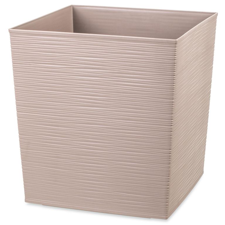 Macetero Estilo Piedra Cuadrada de Plástico 30x30 cm Taupe