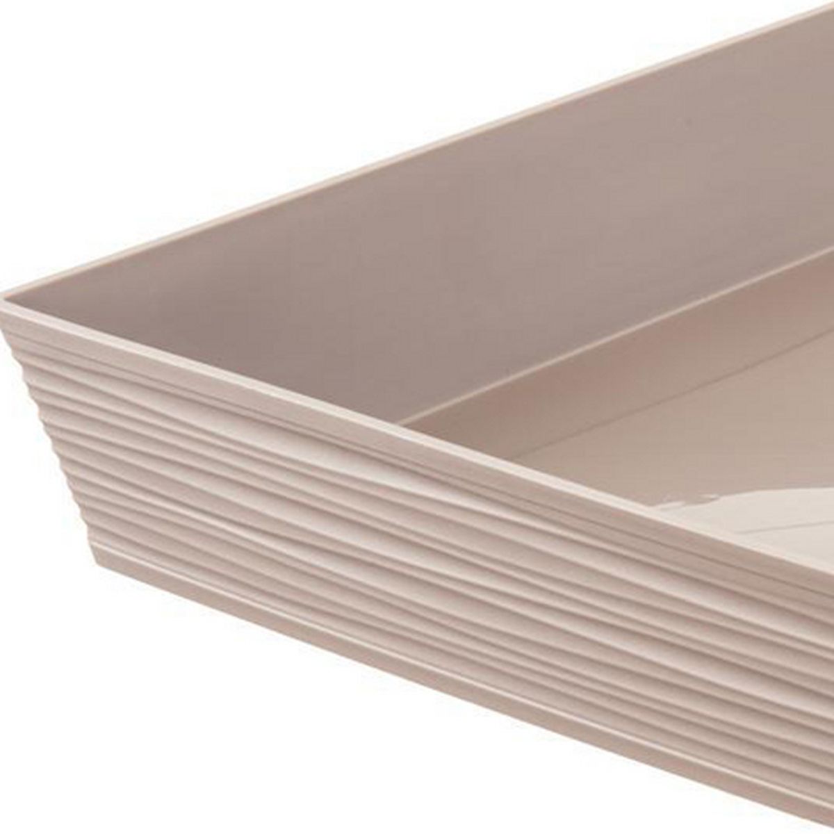 REYPLAST - Plato Macetero Cuadrado Estilo Piedra 30x30 cm Taupe