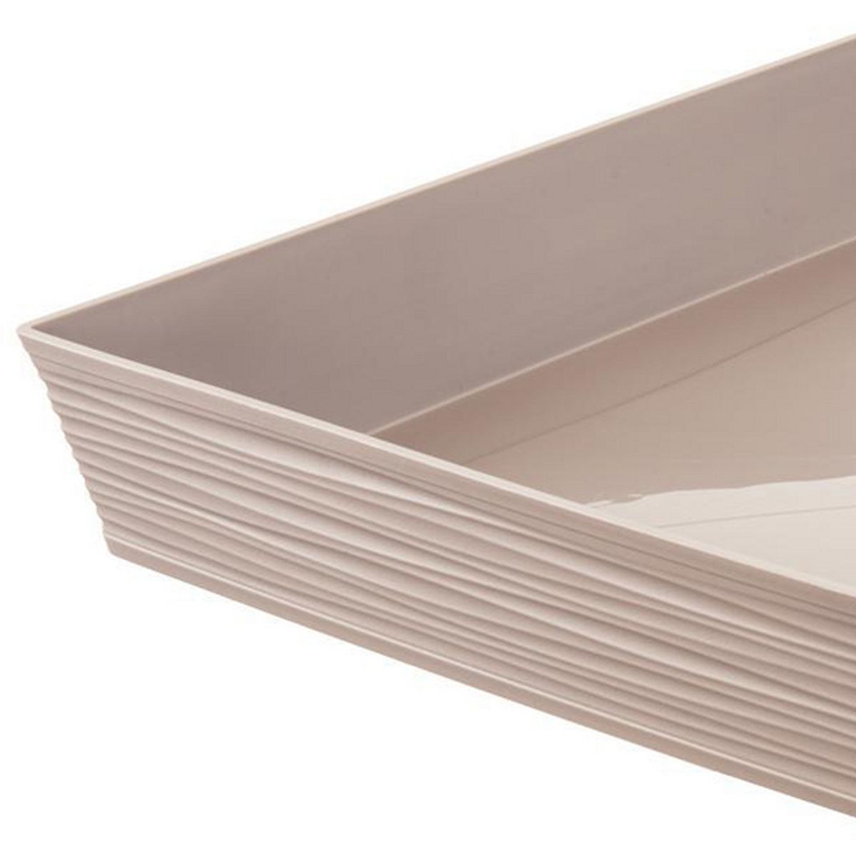 REYPLAST - Plato Macetero Cuadrado Estilo Piedra 25x25 cm Taupe