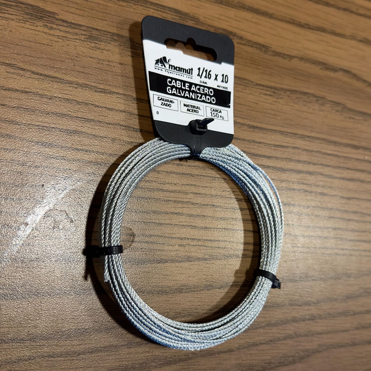 MAMUT - Cable Acero Galvanizado 6x7 + FC 1/16 " 10 m Galvanizado