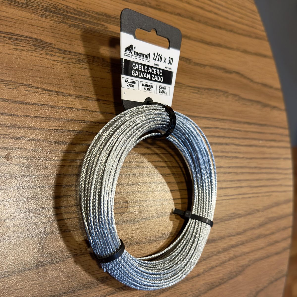 MAMUT - Cable Acero Galvanizado 6x7 + FC 1/16 " 30 m Galzanizado
