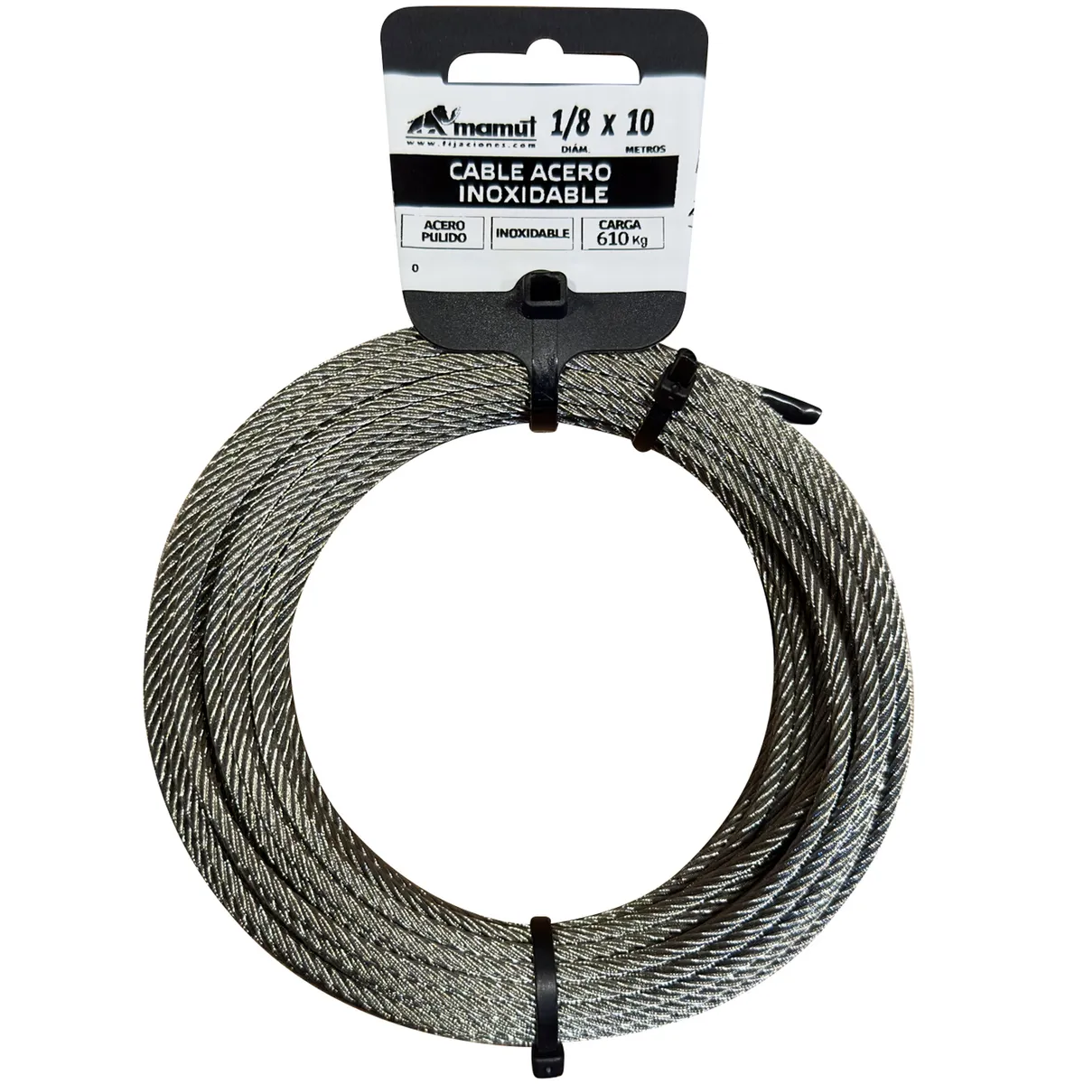 MAMUT - Cable Acero Inoxidable 7x19 1/8 " 10 m Galvanizado