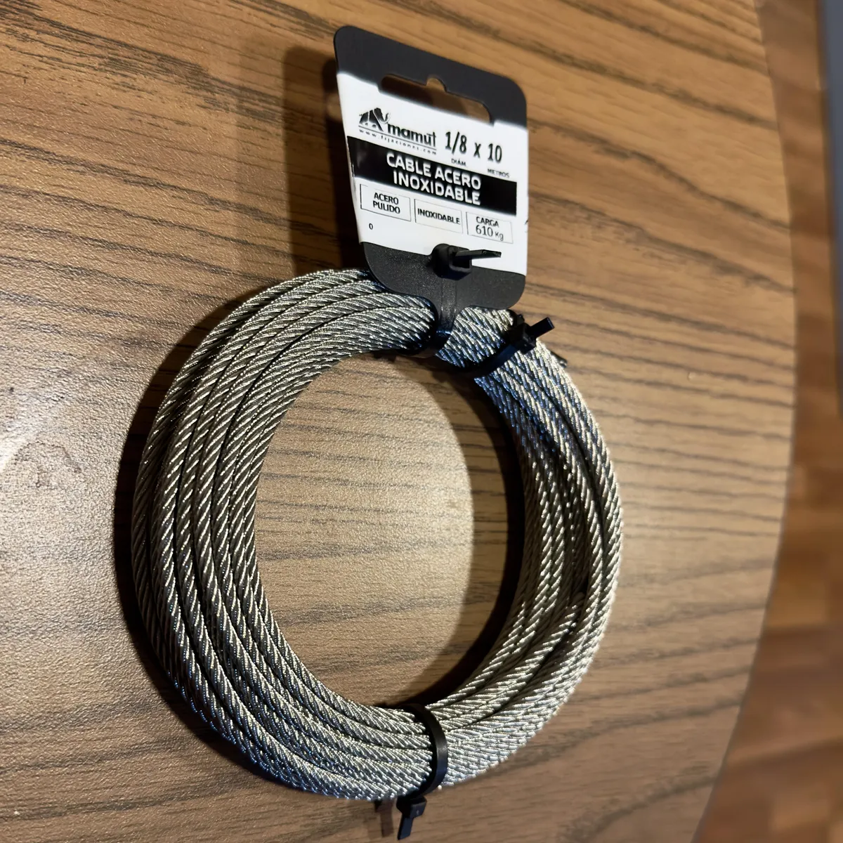 MAMUT - Cable Acero Inoxidable 7x19 1/8 " 10 m Galvanizado
