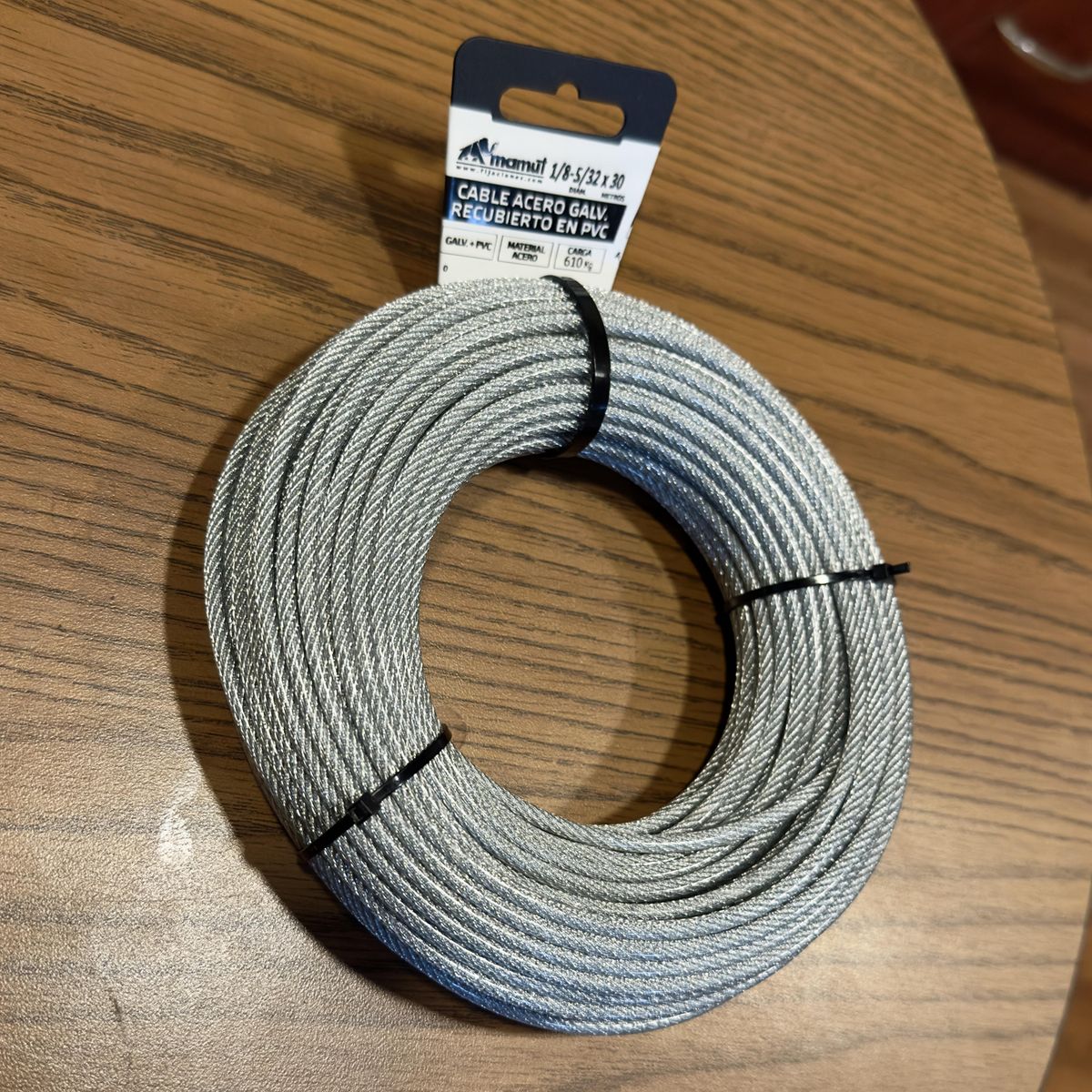 MAMUT - Cable de acero 6x7 + FC galvanizado recubierto PVC 1/8- 5/32x30 mt