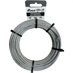 MAMUT - Cable de acero galvanizado 6x7 + FC diámetro 5/32 x 10 mt