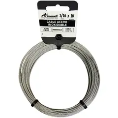 MAMUT - Cable de acero 7x19 inoxidable 1/16 x 10 mt